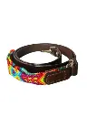 Dog Leash - Leather With Handwoven Handle