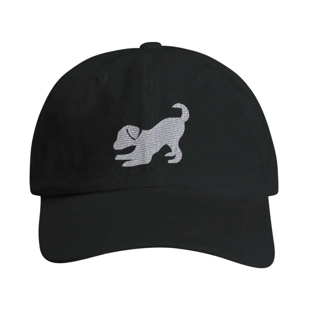 Paws & Tails Embroidered Puppy Cap - Black