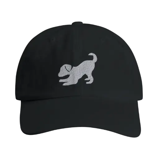 Paws & Tails Embroidered Puppy Cap - Black